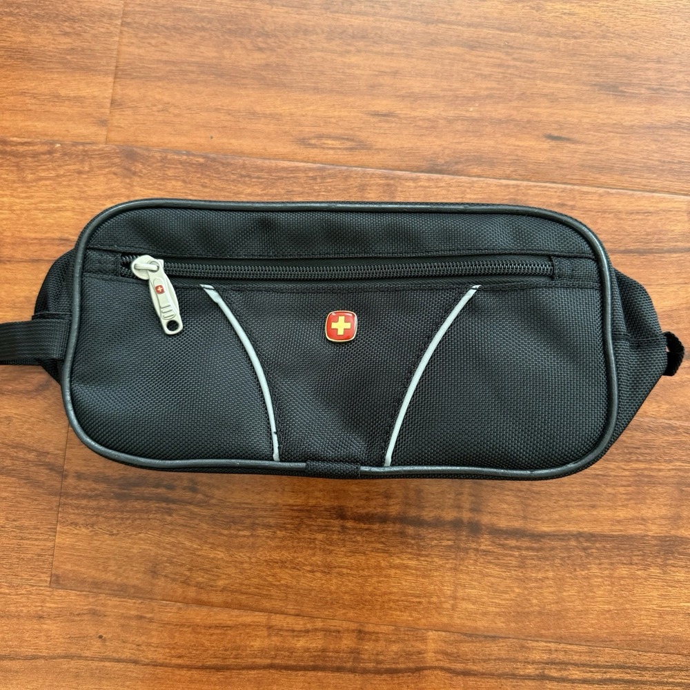 Swiss Black Gear Toiletries Bag/Kit 10x5x4.5
